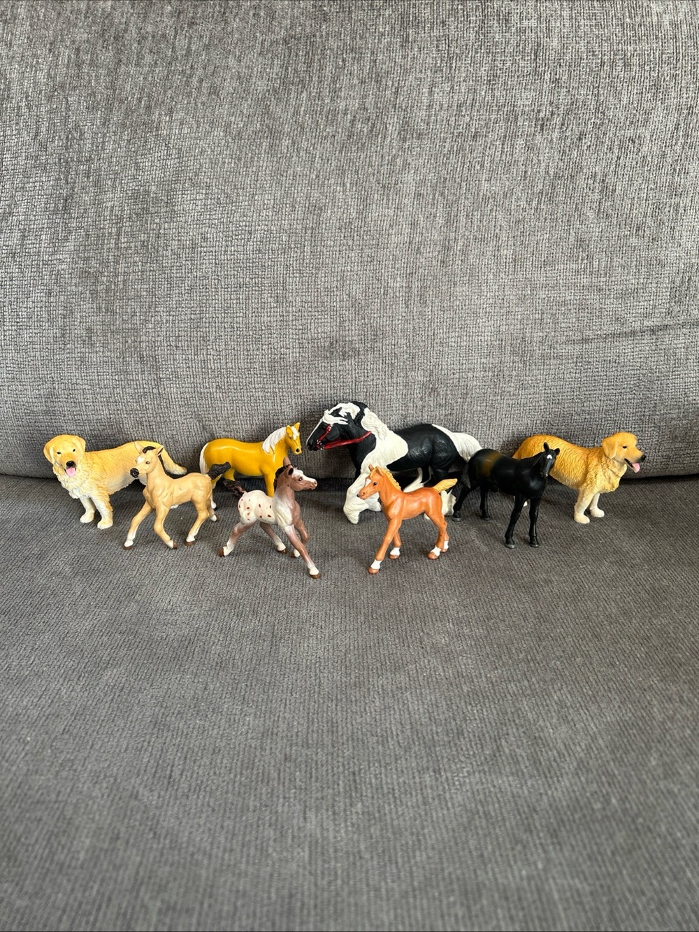 Horse And Dog Figure Lot Safari Terra Foal Pony